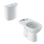 Stojąca miska WC Selnova do spłuczki nasadzanej, lejowa, B35.6 cm, H39 cm, T66.5 cm, odpływ poziomy, Rimfree Spłuczka nasadzana Selnova B36.5 cm, H39 cm, T16.5 cm, spłukiwanie dwudzielne, przyłącze wody z boku